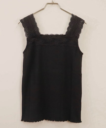 テレコレース使いスクエアネックキャミソール