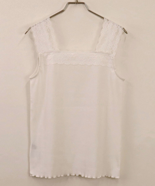 tiptop（ティップトップ）の「テレコレース使いスクエアネックキャミソール（キャミソール・レディース・ブラック/オフホワイト/アイボリー/モカ・FREE）」の11枚目の写真