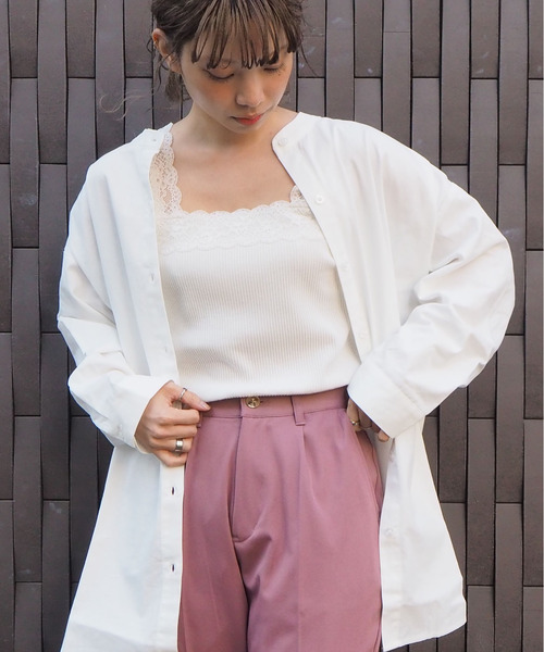 tiptop（ティップトップ）の「テレコレース使いスクエアネックキャミソール（キャミソール・レディース・ブラック/オフホワイト/アイボリー/モカ・FREE）」の13枚目の写真