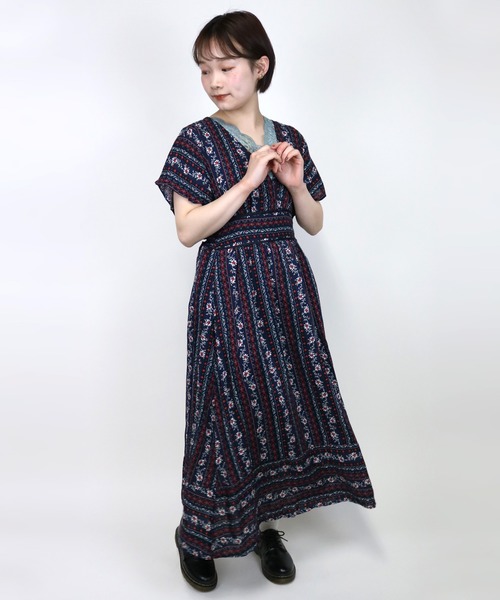 Clice de Paris(クリシェドゥパリス)の「IZエスニックOP(ワンピース)」|ネイビー