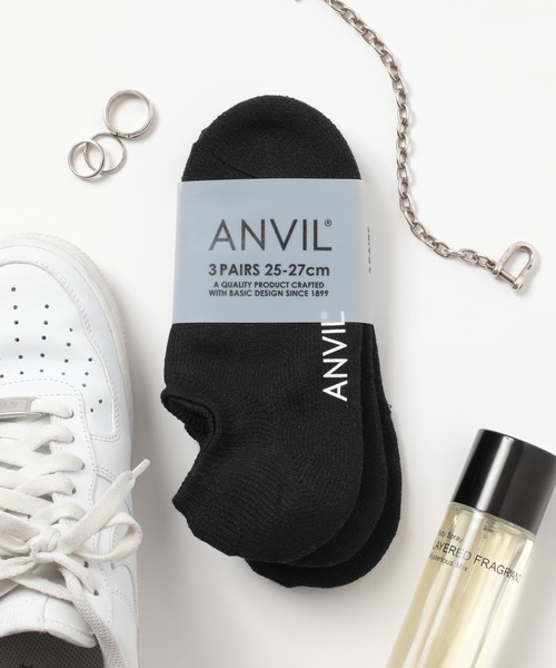 ANVIL(アンヴィル)の「【ANVIL】3パック インソックス/インビジブルソックス/ANS020 3P浅履きソックス MURS(ソックス/靴下・メンズ・ホワイト/ブラック/マルチ/グレー系その他/ブルー系その他/その他1/その他/その他2/その他3/その他7/ホワイト系1/ブラック系1/その他8・FREE)」の4枚目の写真