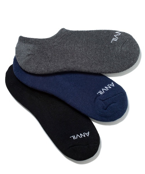 ANVIL(アンヴィル)の「【ANVIL】3パック インソックス/インビジブルソックス/ANS020 3P浅履きソックス MURS(ソックス/靴下・メンズ・ホワイト/ブラック/マルチ/グレー系その他/ブルー系その他/その他1/その他/その他2/その他3/その他7/ホワイト系1/ブラック系1/その他8・FREE)」の5枚目の写真