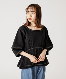 mystic | 背中開きペプラムTシャツ(Tシャツ/カットソー)