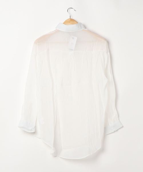 SpRay（スプレイ）の「シアーシャツ（シャツ/ブラウス・レディース・ホワイト/ブラック/グレー/グリーン/レンガ/ベージュ/ブルー/ピンク/ダークグリーン・FREE）」の10枚目の写真