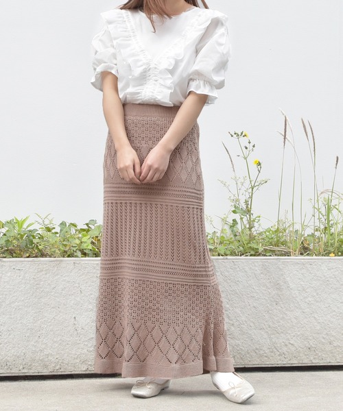 PairPair（ペアペア）の「フロントフリルブラウス（シャツ/ブラウス・レディース・ライトベージュ/ライトブルー/オフホワイト・FREE）」の6枚目の写真