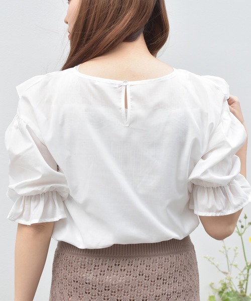 PairPair（ペアペア）の「フロントフリルブラウス（シャツ/ブラウス・レディース・ライトベージュ/ライトブルー/オフホワイト・FREE）」の9枚目の写真