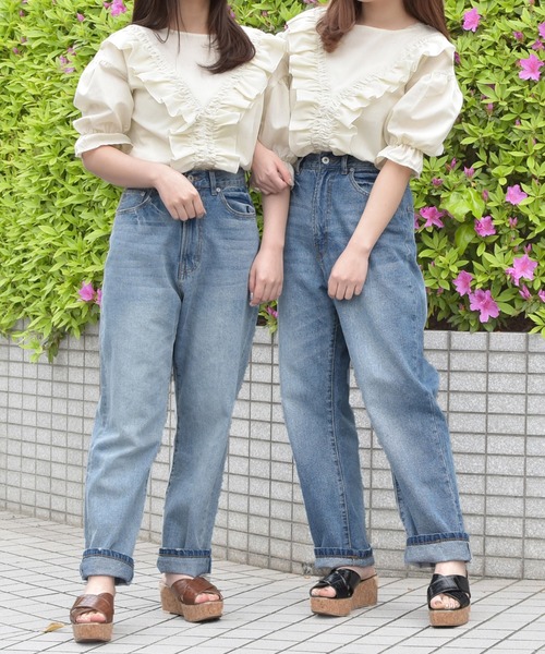 PairPair（ペアペア）の「フロントフリルブラウス（シャツ/ブラウス・レディース・ライトベージュ/ライトブルー/オフホワイト・FREE）」の10枚目の写真