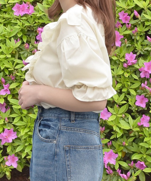 PairPair（ペアペア）の「フロントフリルブラウス（シャツ/ブラウス・レディース・ライトベージュ/ライトブルー/オフホワイト・FREE）」の13枚目の写真