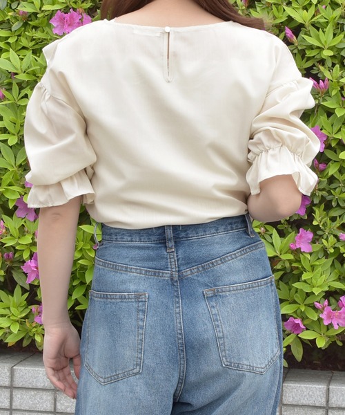 PairPair（ペアペア）の「フロントフリルブラウス（シャツ/ブラウス・レディース・ライトベージュ/ライトブルー/オフホワイト・FREE）」の14枚目の写真