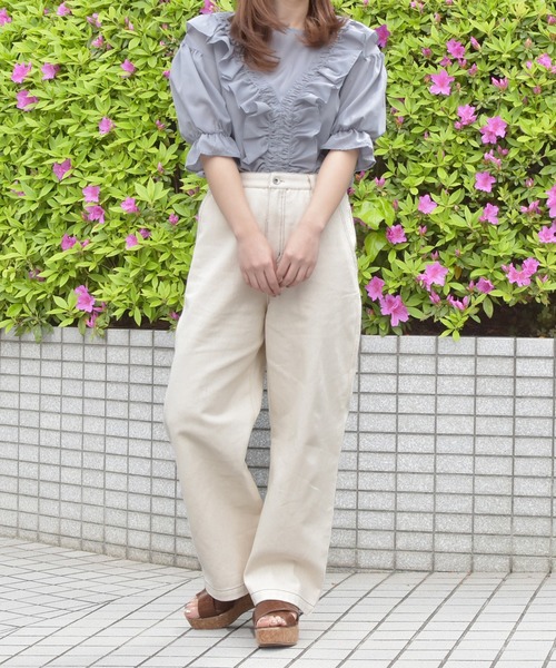 PairPair（ペアペア）の「フロントフリルブラウス（シャツ/ブラウス・レディース・ライトベージュ/ライトブルー/オフホワイト・FREE）」の16枚目の写真