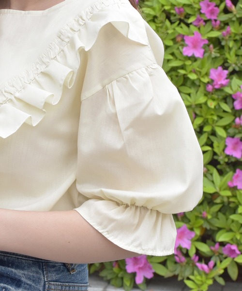 PairPair（ペアペア）の「フロントフリルブラウス（シャツ/ブラウス・レディース・ライトベージュ/ライトブルー/オフホワイト・FREE）」の20枚目の写真