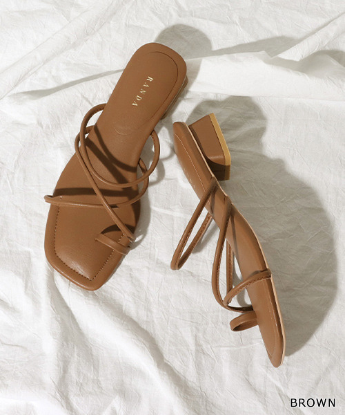 RANDA（ランダ）の「スクエアストリングサンダル（サンダル・レディース・アイボリー/ブラック/ブラウン・S/M/L/LL）」の3枚目の写真