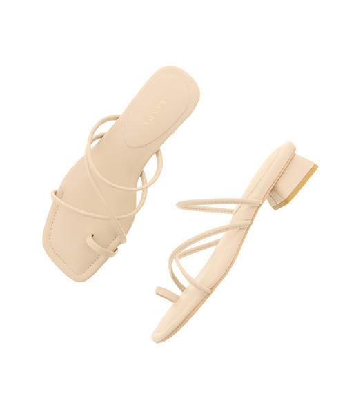 RANDA（ランダ）の「スクエアストリングサンダル（サンダル・レディース・アイボリー/ブラック/ブラウン・S/M/L/LL）」の4枚目の写真