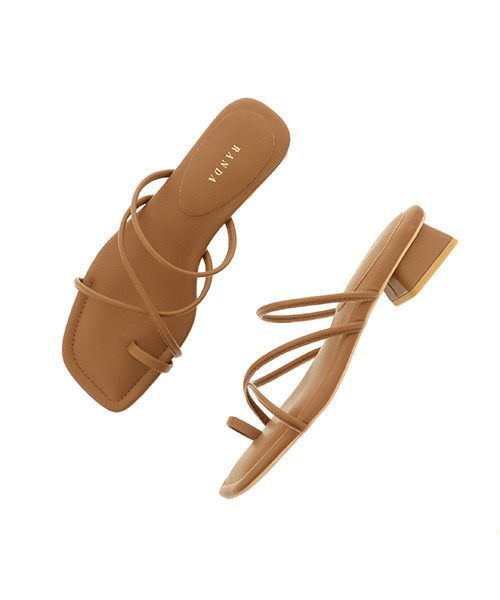 RANDA（ランダ）の「スクエアストリングサンダル（サンダル・レディース・アイボリー/ブラック/ブラウン・S/M/L/LL）」の5枚目の写真