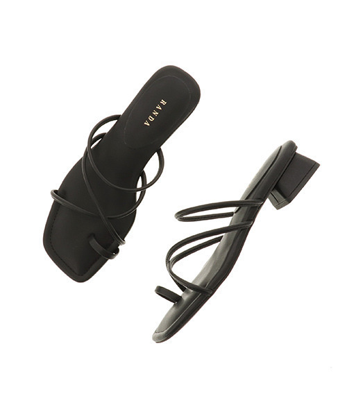 RANDA（ランダ）の「スクエアストリングサンダル（サンダル・レディース・アイボリー/ブラック/ブラウン・S/M/L/LL）」の7枚目の写真