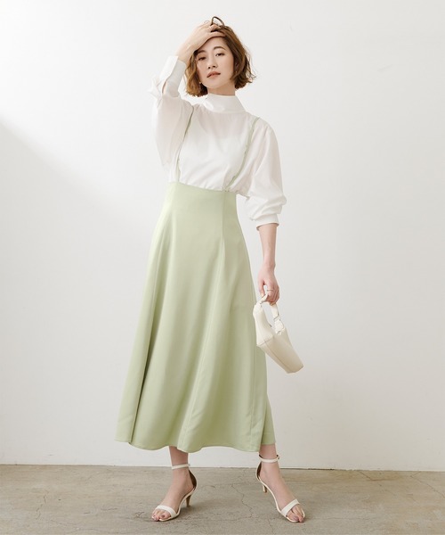 UR'S（ユアーズ）の「ﾌﾚｱｻﾛﾍﾟｯﾄｽｶｰﾄ（スカート・レディース・グレイッシュベージュ/ブラック/ピンク/ネイビー/ライトベージュ/ライトグリーン/オレンジ系その他/グリーン系その他/ライトイエロー・S/M/L）」の6枚目の写真