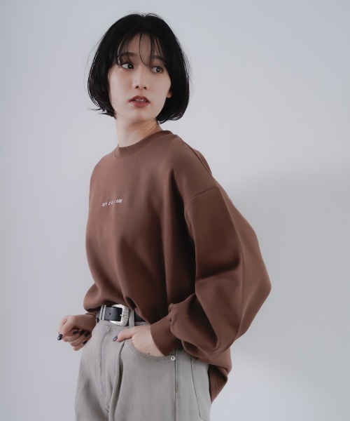 PAGEBOY（ページボーイ）の「フロントロゴウラケプルオーバー(トレーナー/スウェット)（スウェット・レディース・ブラック/ブラウン/オフホワイト・FREE）」の8枚目の写真