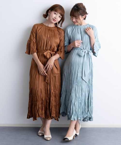 SweetMommy（スウィートマミー）の「シワ加工 サテンプリーツ