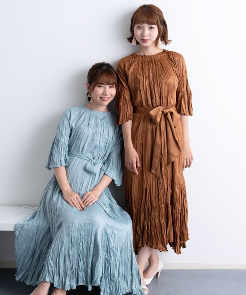 SweetMommy（スウィートマミー）の「ランダムサテンプリーツ 5分袖