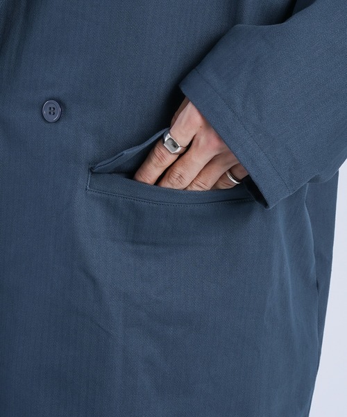 kutir（クティール）の「ヘリンボーンダブルジャケット（テーラードジャケット・メンズ・ブラック/ダークブルー/ダークパープル・MEDIUM/LARGE）」の10枚目の写真