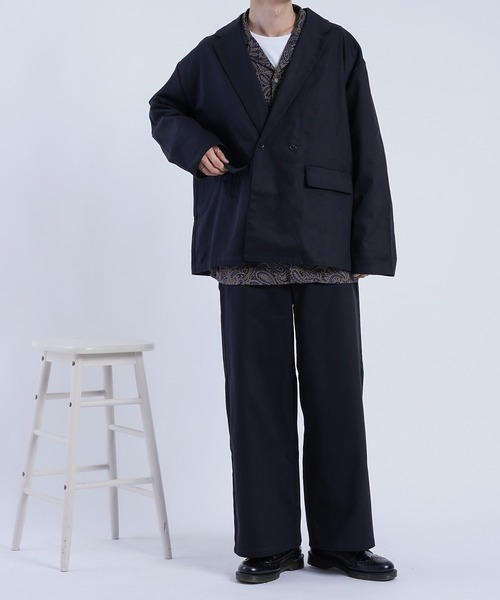 kutir（クティール）の「ヘリンボーンダブルジャケット（テーラードジャケット・メンズ・ブラック/ダークブルー/ダークパープル・MEDIUM/LARGE）」の11枚目の写真