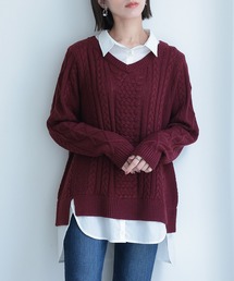 osharewalker | 『シャツドッキングVネックニット』(ニット/セーター)