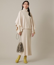 ADAM ET ROPE' | 【セットアイテム】ポンチョ付きニットワンピース(ワンピース)