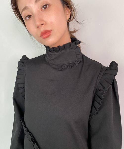 【SANSeLF】プリーツスタンドカラードレス sanw38 SANSeLF（サンセルフ）の「【SANSeLF】pleats stand collar