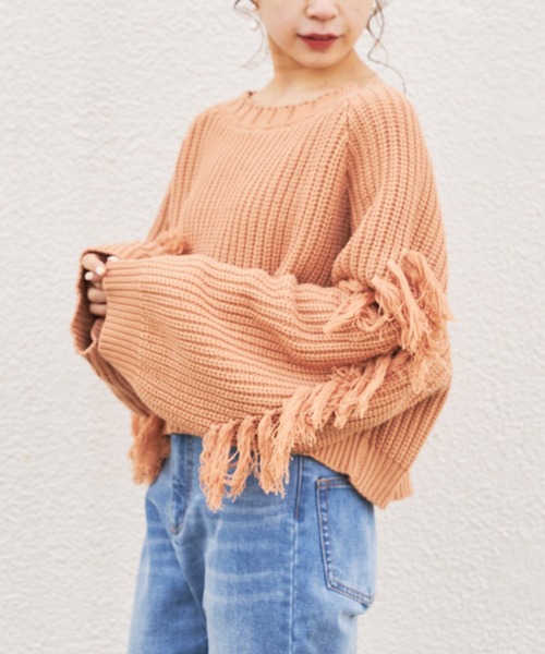 Chico（チコ）の「短丈フリンジカーディガン（カーディガン/ボレロ・レディース・アイボリー/ブラック/ミント/オレンジ・FREE）」の7枚目の写真