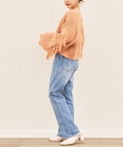 Chico（チコ）の「短丈フリンジカーディガン（カーディガン/ボレロ・レディース・アイボリー/ブラック/ミント/オレンジ・FREE）」の10枚目の写真