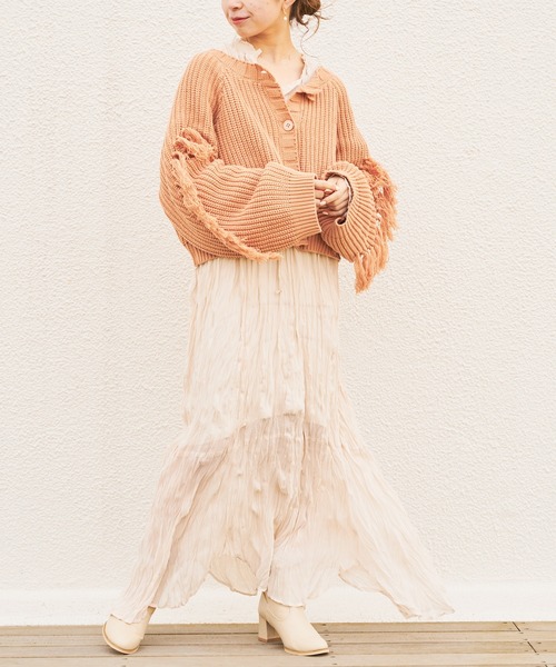 Chico（チコ）の「短丈フリンジカーディガン（カーディガン/ボレロ・レディース・アイボリー/ブラック/ミント/オレンジ・FREE）」の12枚目の写真