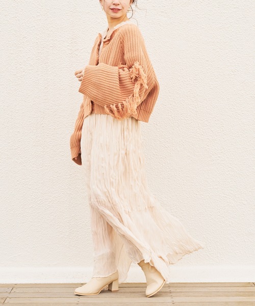 Chico（チコ）の「短丈フリンジカーディガン（カーディガン/ボレロ・レディース・アイボリー/ブラック/ミント/オレンジ・FREE）」の13枚目の写真