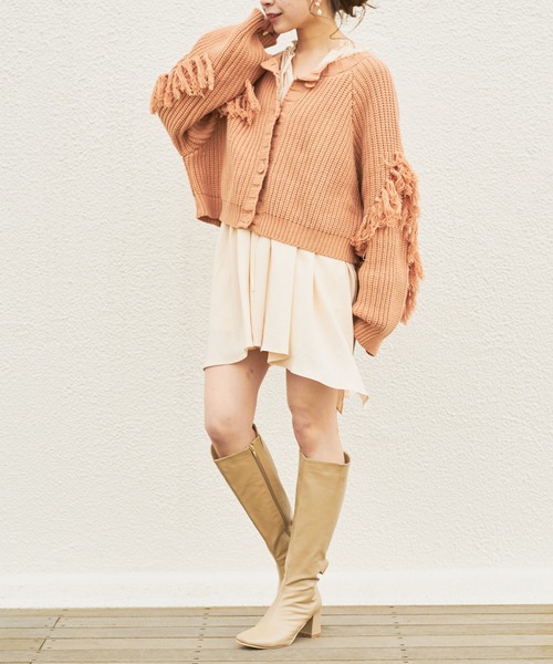 Chico（チコ）の「短丈フリンジカーディガン（カーディガン/ボレロ・レディース・アイボリー/ブラック/ミント/オレンジ・FREE）」の19枚目の写真