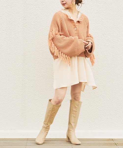 Chico（チコ）の「短丈フリンジカーディガン（カーディガン/ボレロ・レディース・アイボリー/ブラック/ミント/オレンジ・FREE）」の20枚目の写真