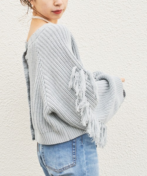 Chico（チコ）の「短丈フリンジカーディガン（カーディガン/ボレロ・レディース・アイボリー/ブラック/ミント/オレンジ・FREE）」の22枚目の写真