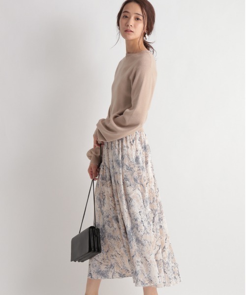 セール Andemiu アンデミュウ のファッション ワンピース ボカシガラドッキングワンピース ワンピース