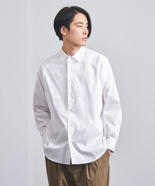 EN ROUTE（アンルート）の「＜EN ROUTE（アンルート）＞ コットンポリエステル タイプライター ラグラン シャツ（シャツ/ブラウス・メンズ・ホワイト/ブラック/グレー・1/2/3）」の2枚目の写真