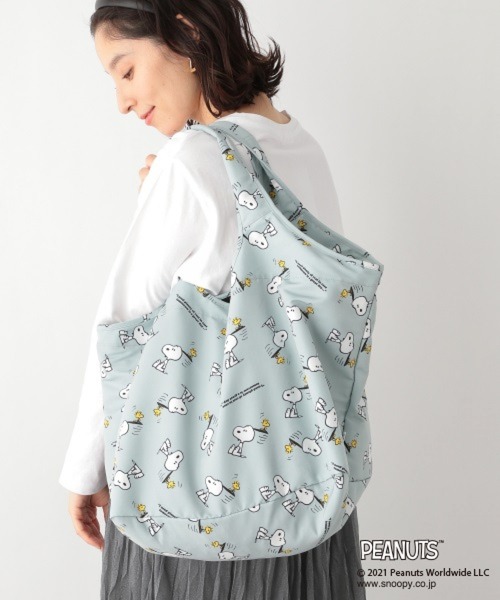 LEPSIM(レプシィム)の「【PEANUTS】カゴ用エコBAG 935251(エコバッグ/サブバッグ・レディース・ブラウン/イエロー/グリーン・ONE SIZE)」の1枚目の写真