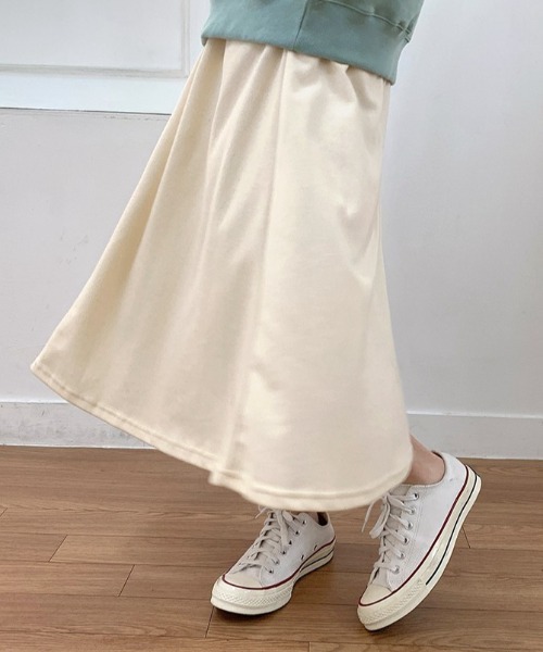 muahmuah(ムーアムーア)の「『muah muah/ムーアムーア』SIGNATURE WAPPEN FLARE SKIRT/シグネチャー ワッペン フレアスカート(スカート・レディース・ブラック/アイボリー/グレー/ベージュ・FREE)」の11枚目の写真