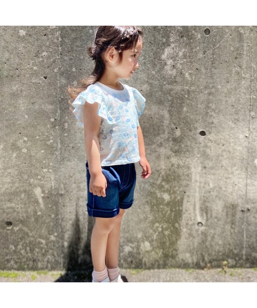 L.COPECK（エルコペック）の「[90-140]ハイストレッチレーヨンデニムタックキュロット（デニムパンツ・キッズ・ネイビー/ブルー・100cm/130cm/120cm/90cm/110cm/140cm）」の17枚目の写真