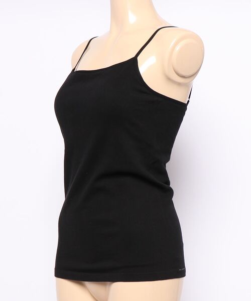 INTERPLANET（インタープラネット）の「オーガニックコットンサーキュラージャージカップ付きキャミ（キャミソール・レディース・オフホワイト/ブラック/オリーブ・FREE）」の4枚目の写真