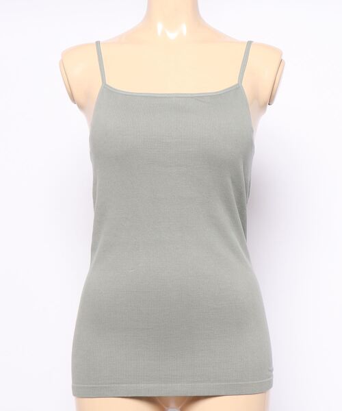 INTERPLANET（インタープラネット）の「オーガニックコットンサーキュラージャージカップ付きキャミ（キャミソール・レディース・オフホワイト/ブラック/オリーブ・FREE）」の8枚目の写真