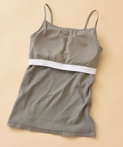 INTERPLANET（インタープラネット）の「オーガニックコットンサーキュラージャージカップ付きキャミ（キャミソール・レディース・オフホワイト/ブラック/オリーブ・FREE）」の7枚目の写真