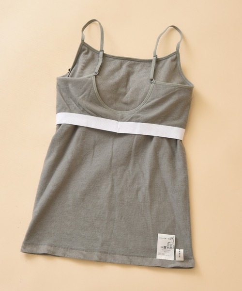 INTERPLANET（インタープラネット）の「オーガニックコットンサーキュラージャージカップ付きキャミ（キャミソール・レディース・オフホワイト/ブラック/オリーブ・FREE）」の6枚目の写真