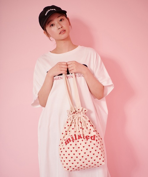 MILKFED.（ミルクフェド）の「HEART PATTERN DRAWSTRING BAG