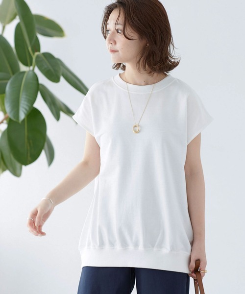 SLOBE IENA(スローブイエナ)の「フレンチスリーブプルオーバー【手洗い可能】◆(Tシャツ/カットソー・レディース・ホワイト/ベージュ/グレー/ピンク・FREE)」の2枚目の写真
