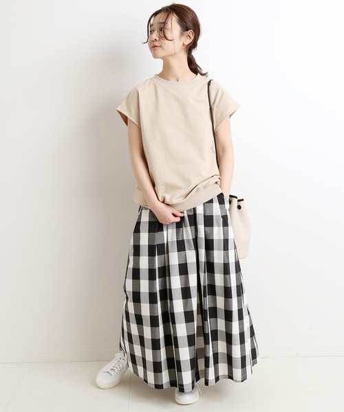 SLOBE IENA(スローブイエナ)の「フレンチスリーブプルオーバー【手洗い可能】◆(Tシャツ/カットソー・レディース・ホワイト/ベージュ/グレー/ピンク・FREE)」の9枚目の写真