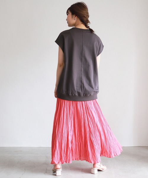 IENA - 【2017SS】 ボーダーリブ フレンチスリーブ プルオーバー IENA LA BOUCLE Linen フレンチスリーブプルオーバー（ニット