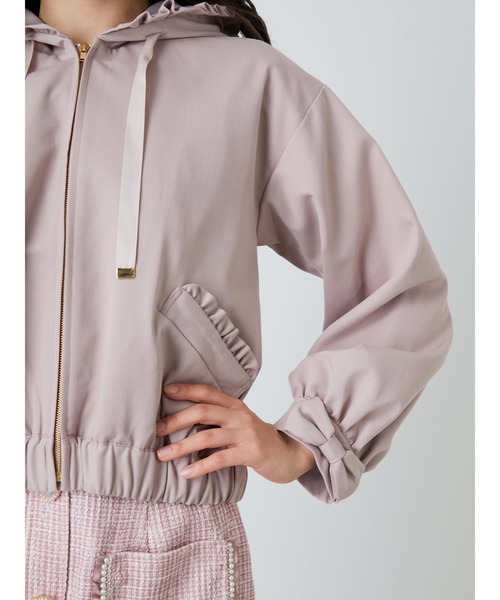 Ank Rouge（アンクルージュ）の「フリルフードブルゾン（ブルゾン・レディース・ピンク/ブラック/アイボリー・M）」の10枚目の写真