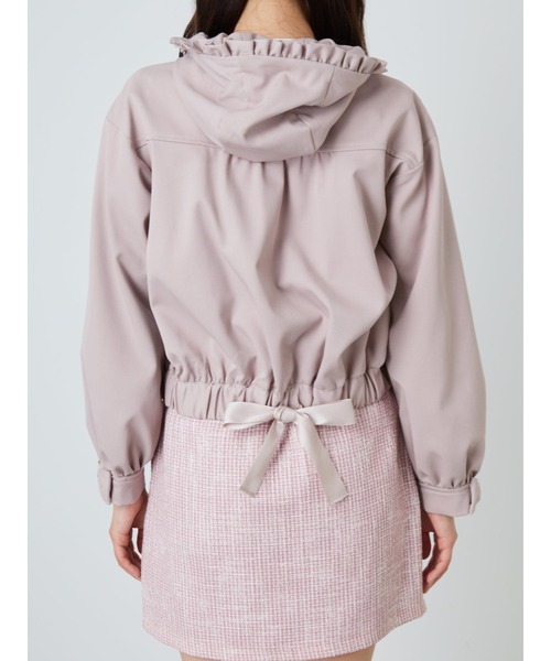 Ank Rouge（アンクルージュ）の「フリルフードブルゾン（ブルゾン・レディース・ピンク/ブラック/アイボリー・M）」の15枚目の写真